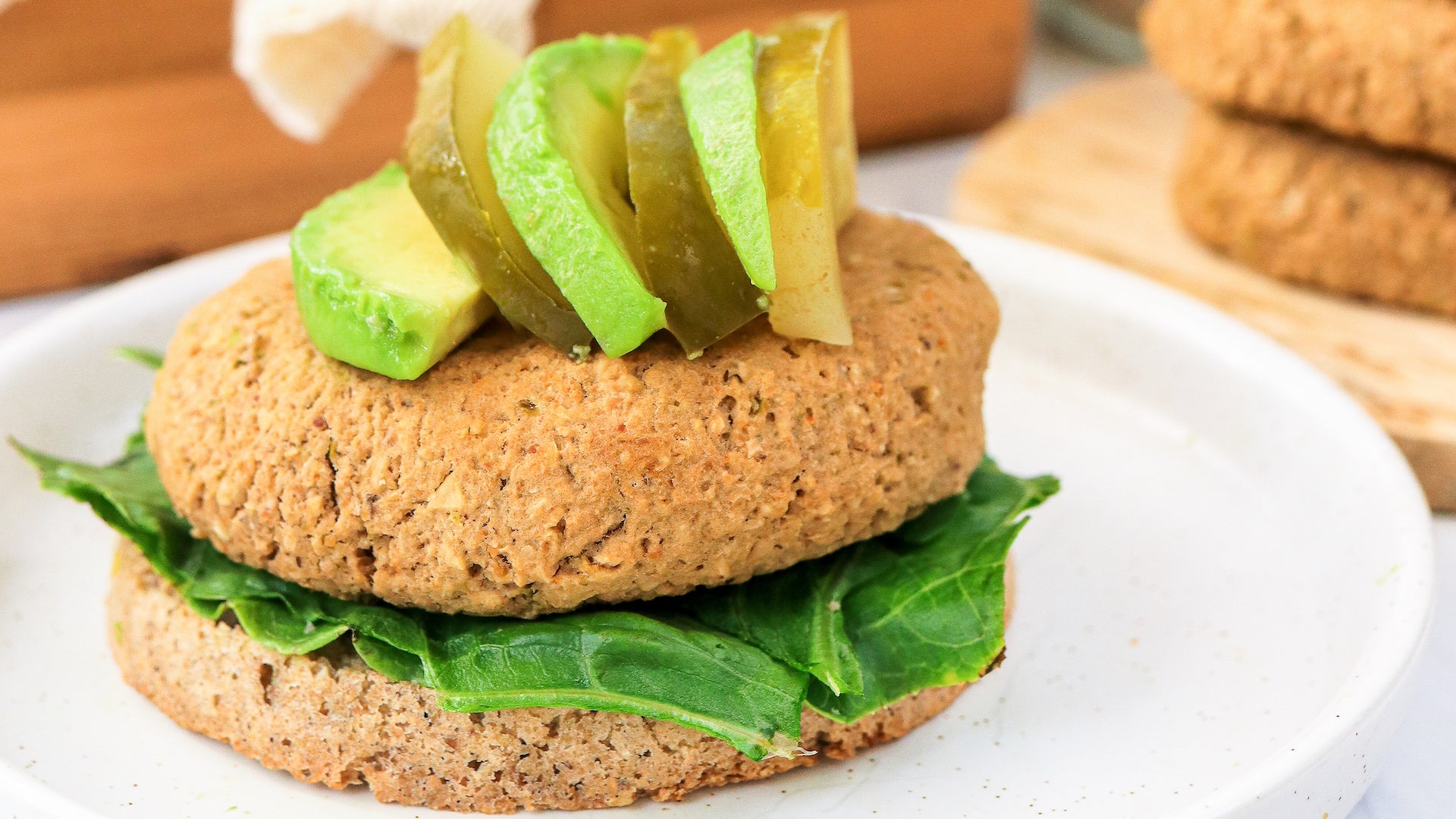 White Bean Veggie Burger with Pickles