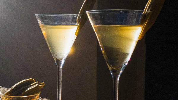 Dirty Creole Spiced Okra Martini