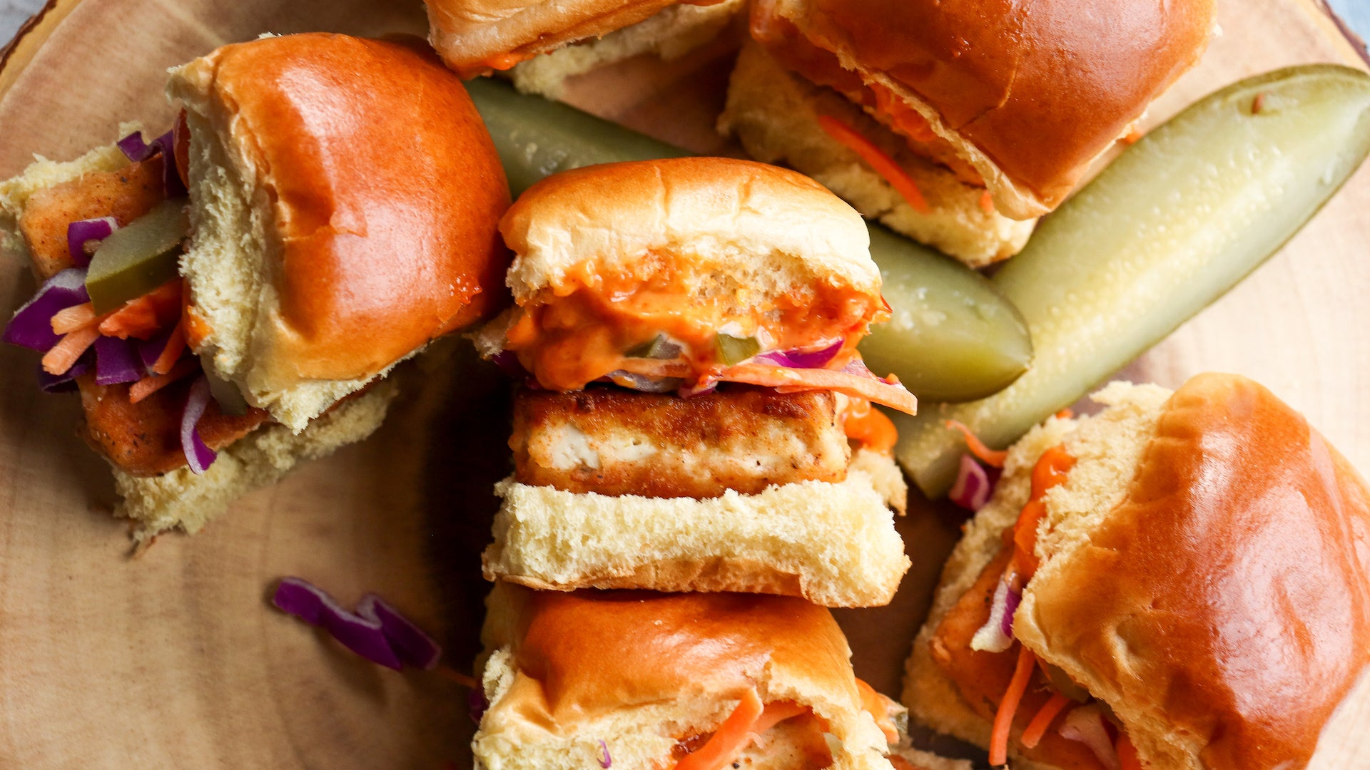 Pickle Brined Tofu Sliders