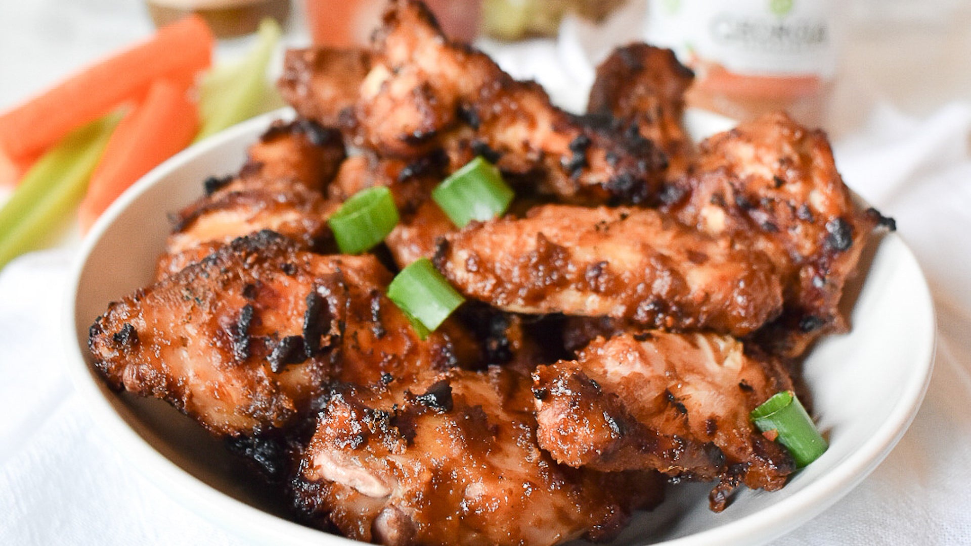 Spicy Green Chile Almond Butter Wings