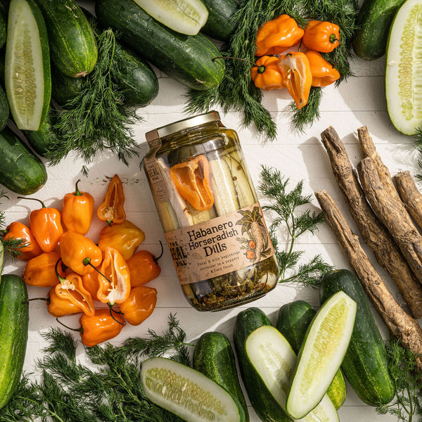 1 jar of Habanero Horseradish Dills with ingredients